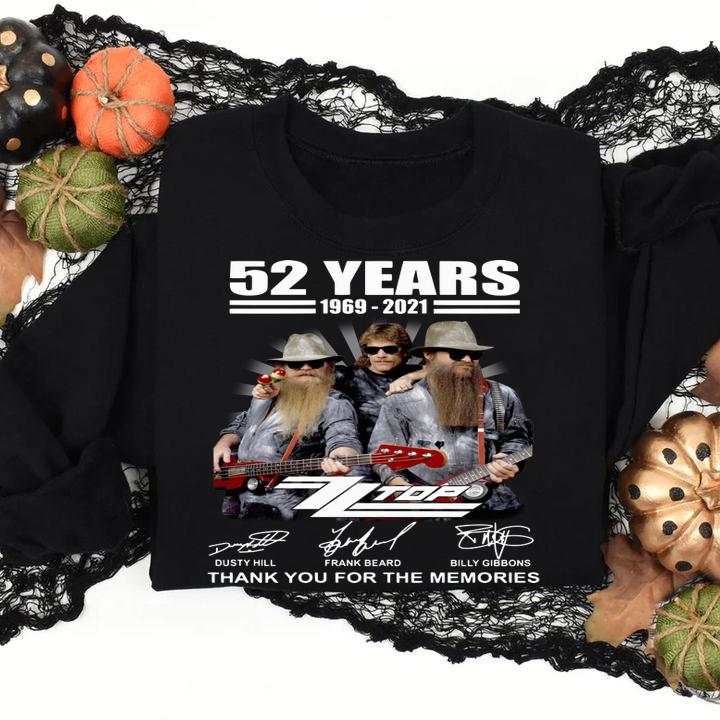 RIP Dusty Hill 52 Years 1969-2021 ZZ Top Band Signatures Thank You For The Memories t-shirt sweatshirt