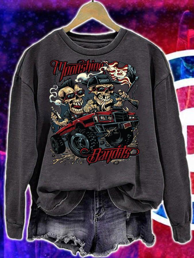 Moonshine Bandits Skeleton Jeep America t-shirt sweatshirt