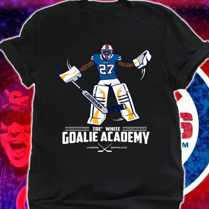 Tre' white goalie academy t-shirt shirt