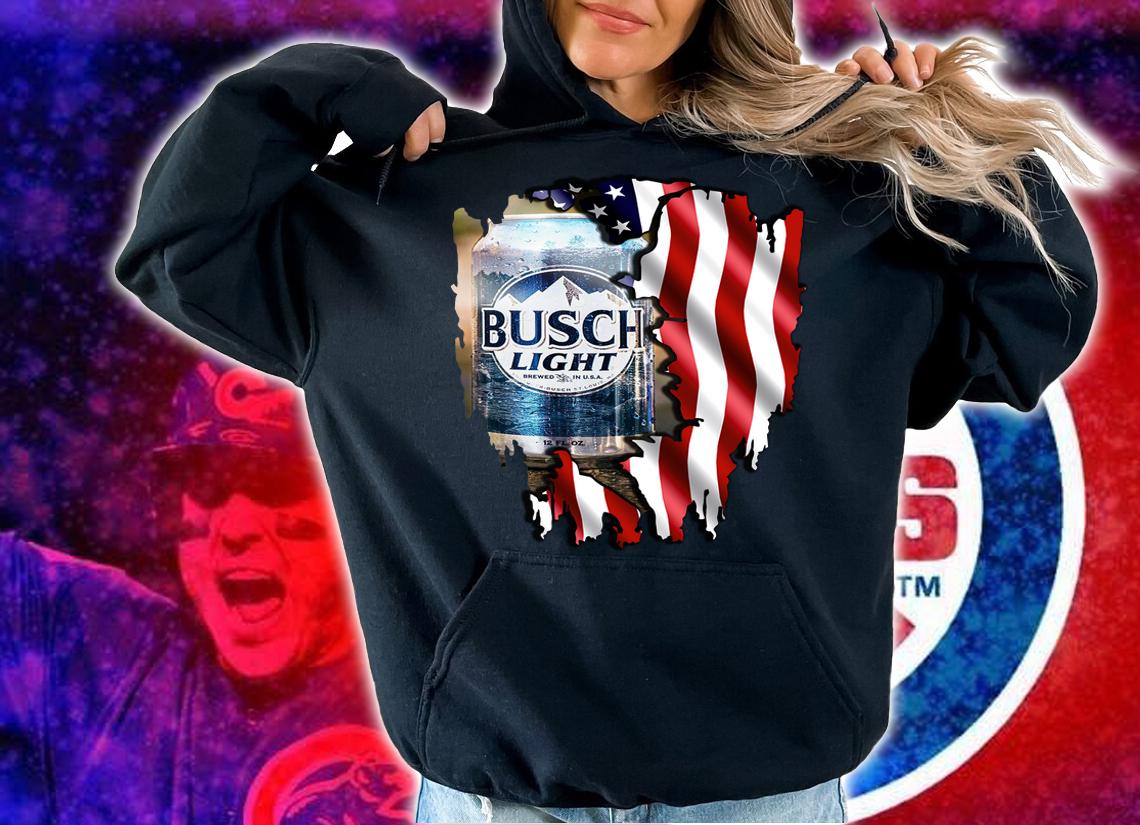 Brew City Beer Gear Busch Light In Usa Flag t-shirt hoodie