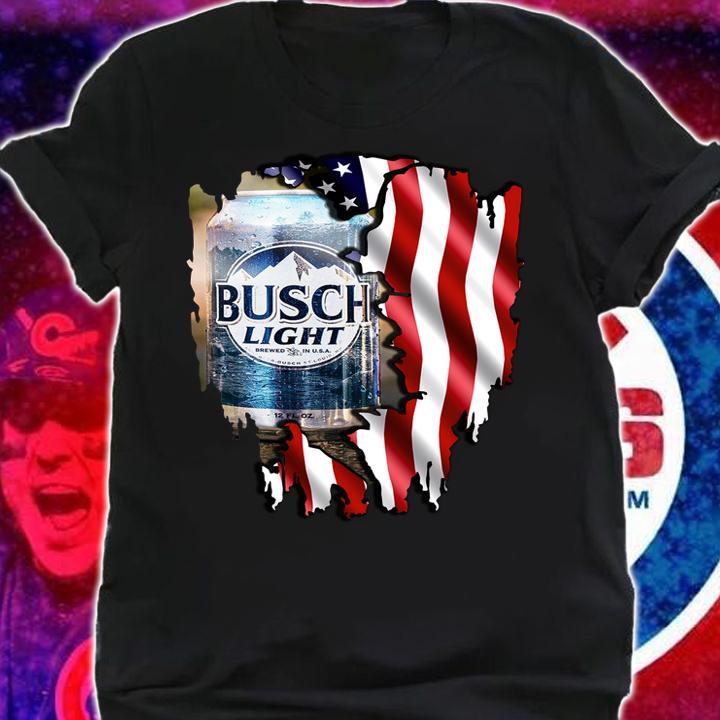 Brew City Beer Gear Busch Light In Usa Flag t-shirt shirt