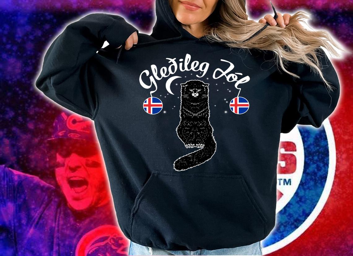 Gledileg Jol Iceland Merry Christmas Jolakotturinn Yule Cat t-shirt hoodie