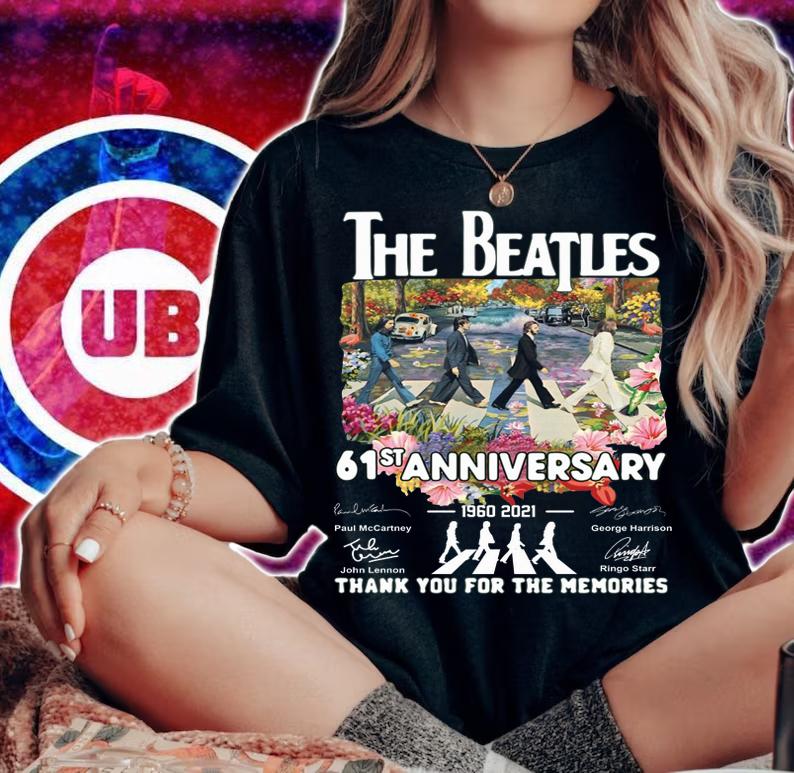 The Beatles 61st Anniversary Signature Thank You For The Memories t-shirt woman shirt