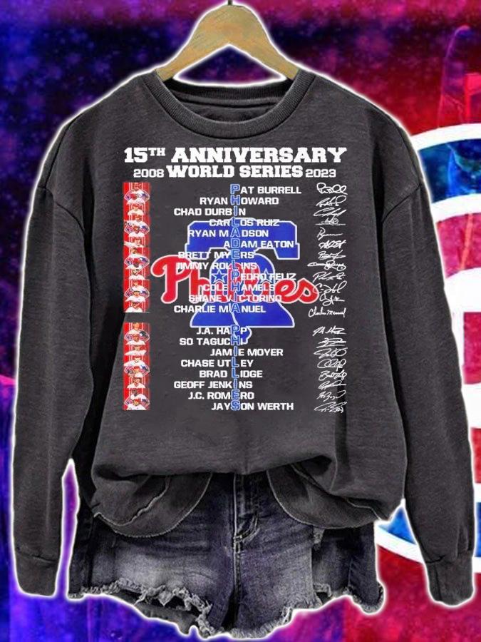 15th anniversary 2008 2023 World Series Philadelphia Phillies signatures shirt t-shirt sweatshirt