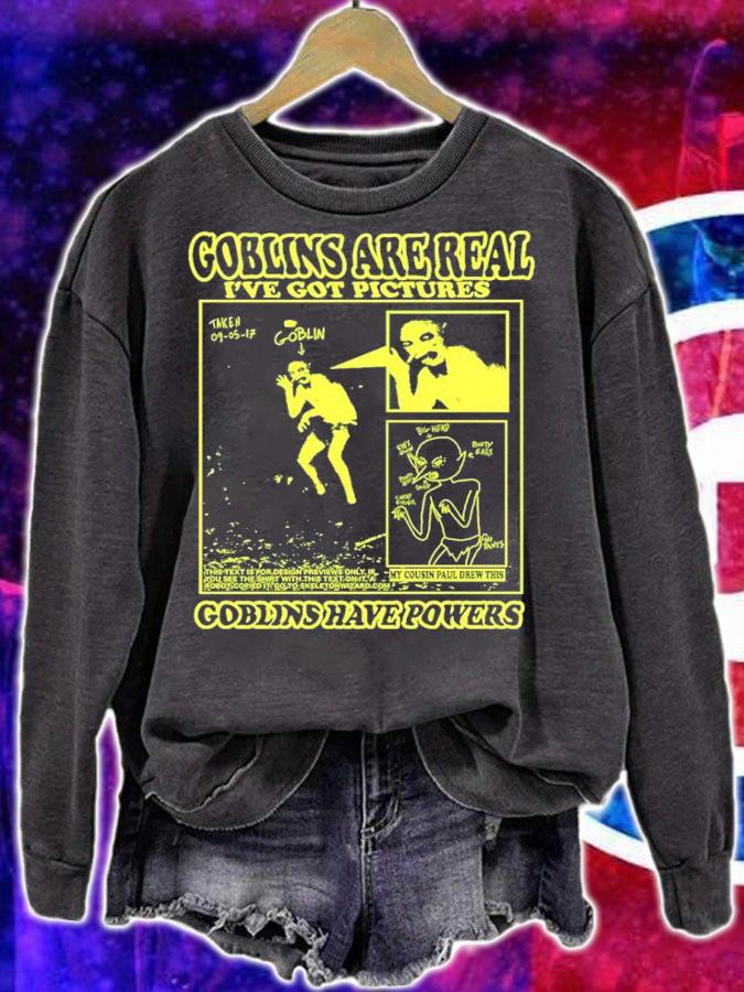 Bonejail Goblins Are Real I've Got Pictures Goblins Have Powers Shirt t-shirt sweatshirt