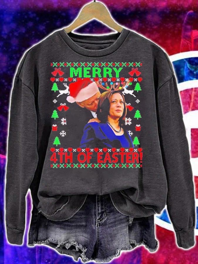 Merry 4th Of Easter Funny Biden Ugly Christmas Shirt t-shirt sweatshirt