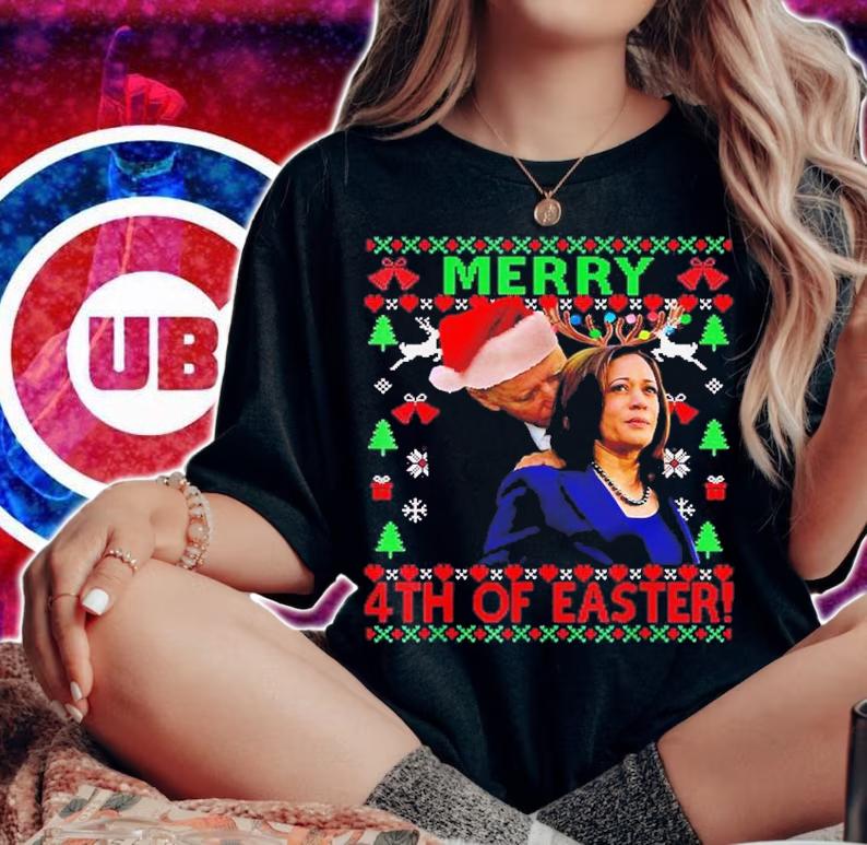Merry 4th Of Easter Funny Biden Ugly Christmas Shirt t-shirt woman shirt