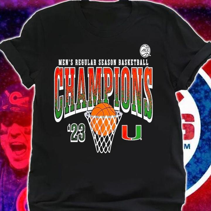 Miami Hurricanes 2023 ACC Men's Basketball Regular Season Champions shirt t-shirt shirt