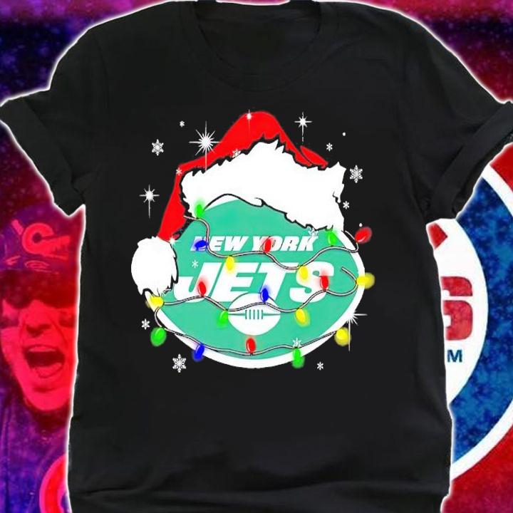 New York Jets Santa hat Christmas shirt t-shirt shirt