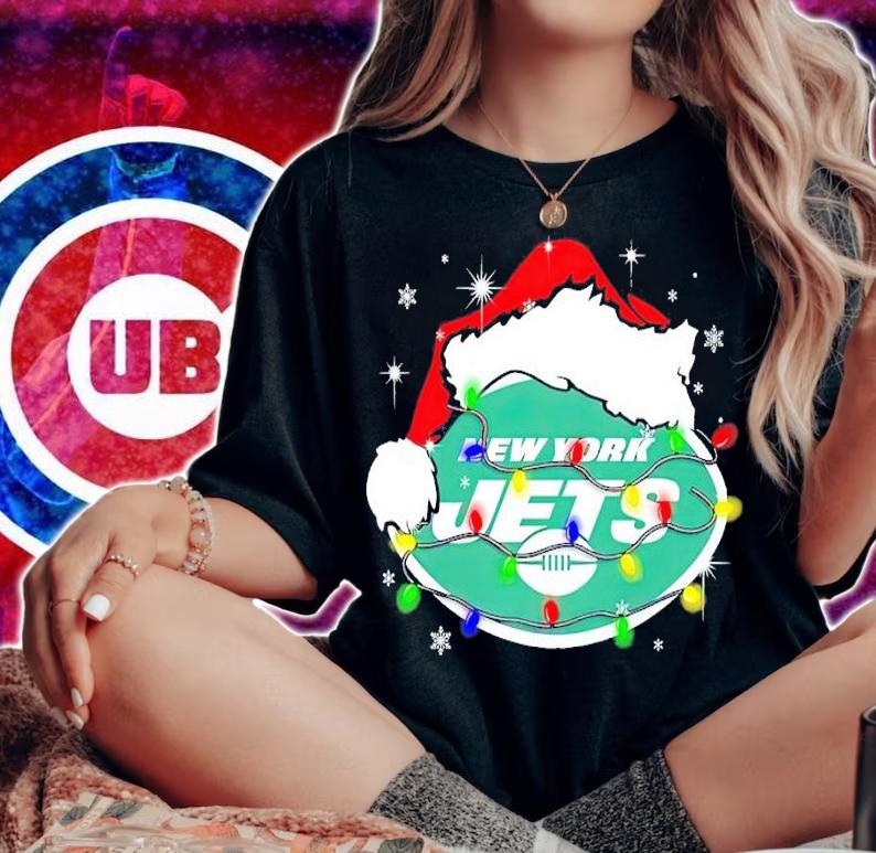 New York Jets Santa hat Christmas shirt t-shirt woman shirt