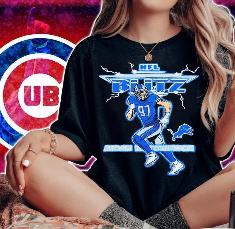 NFL Blitz Lions Aidan Hutchinson Shirt t-shirt woman shirt