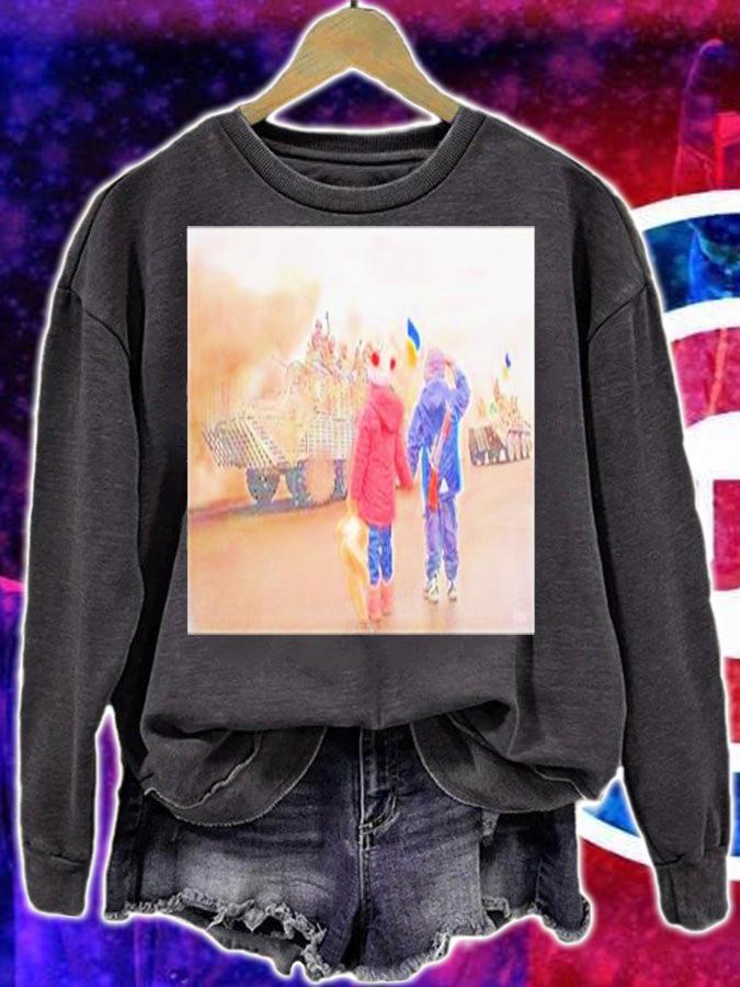 Ukrainian Children Sending Off Soldiers To Fight The Russians T-Shirt t-shirt sweatshirt