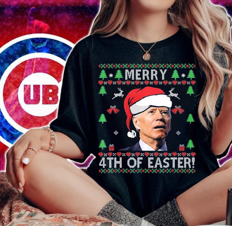 Merry 4th Of Easter Funny Joe Biden Christmas Ugly T-Shirt