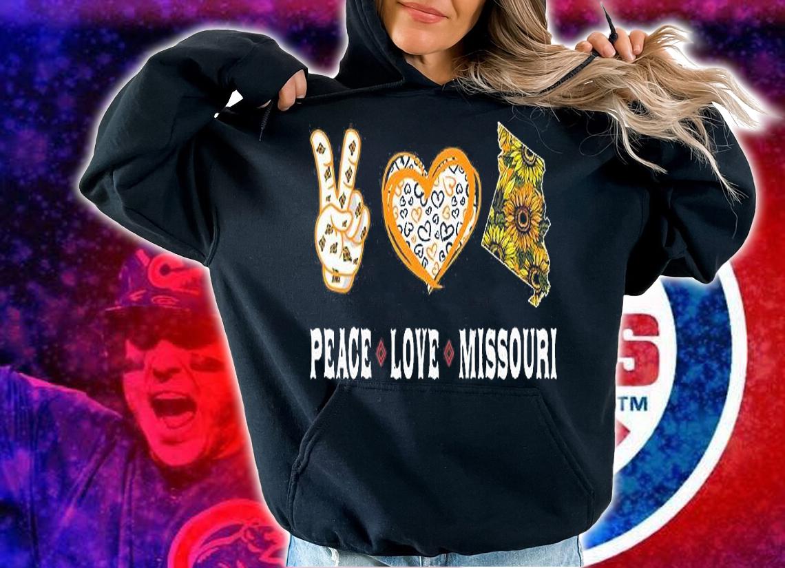 Peace Love Missouri State Souvenirs Sunflower T-Shirt hoodie