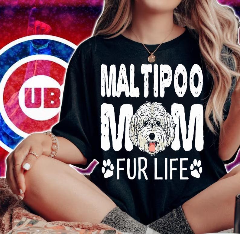 Poodle Maltipoo Mom Fur Life Dog Mothers Day Pun T-Shirt woman shirt