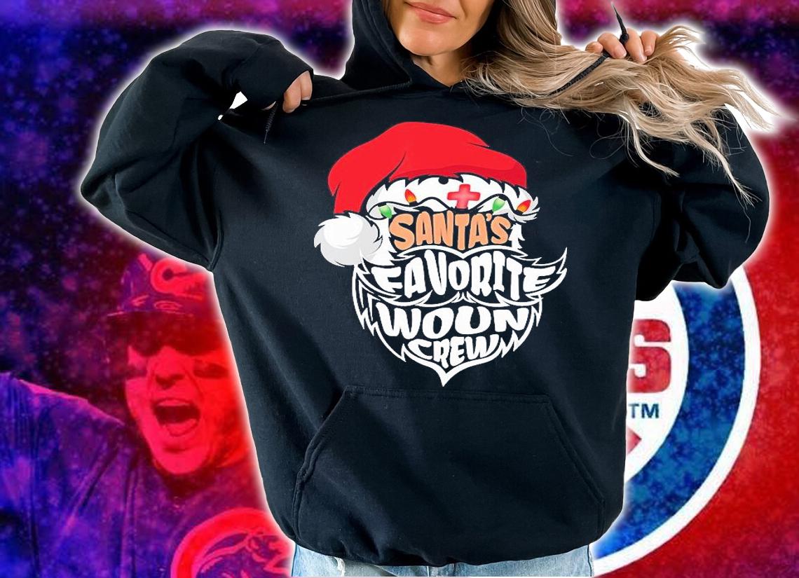Santa's favorite wound crew Christmas T-shirt hoodie
