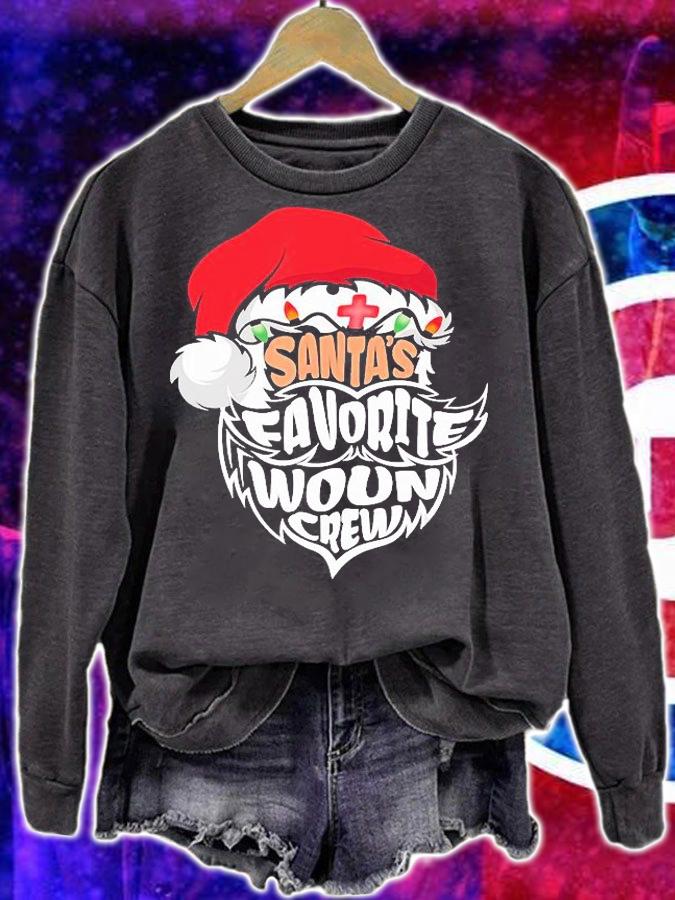 Santa's favorite wound crew Christmas T-shirt sweatshirt
