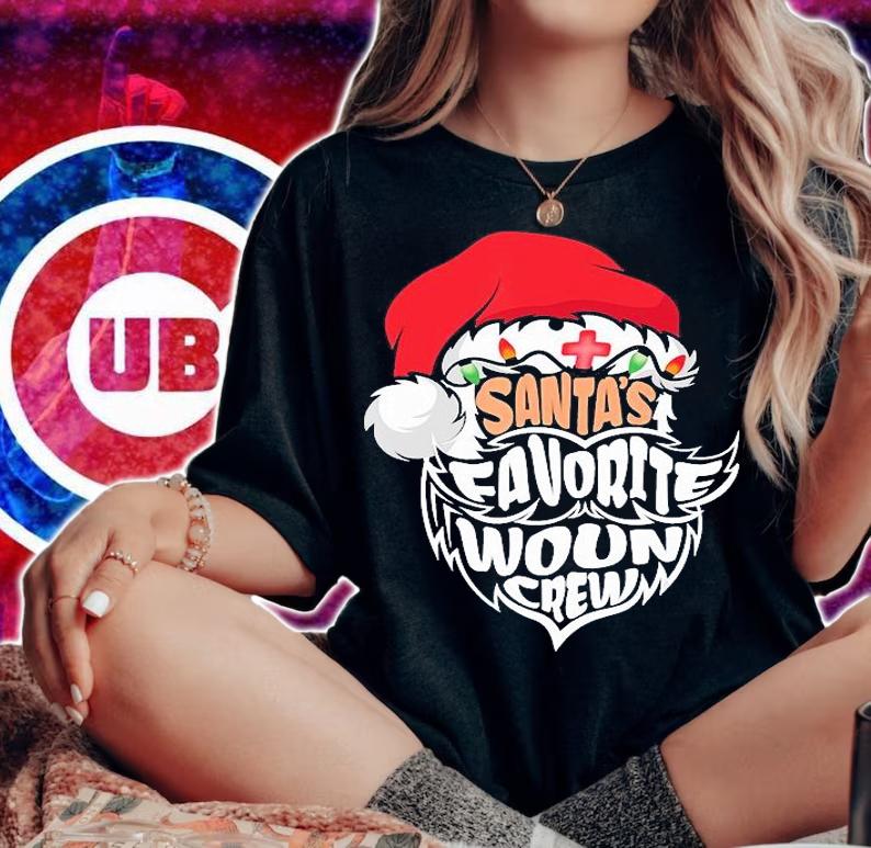 Santa's favorite wound crew Christmas T-shirt woman shirt