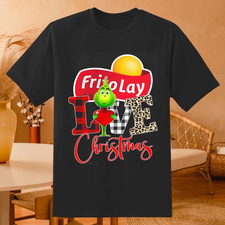 Love Frito-Lay Grinch Christmas Leopard T-Shirt