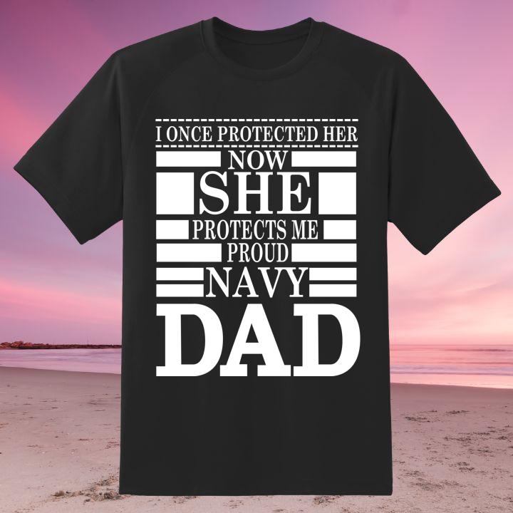Proud Navy Dad Daughter Military Air Force Navy T-Shirt