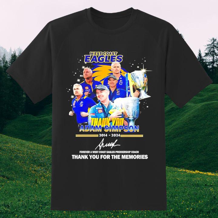 Thank You Adam Simpson 2014-2024 West Coast Eagles Signature T-Shirt