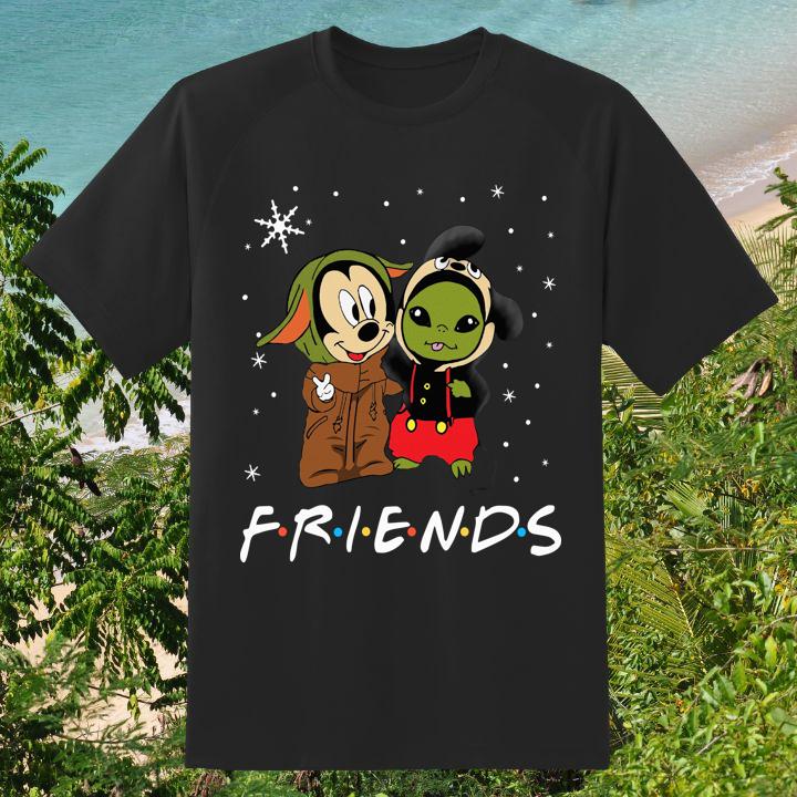 Baby Yoda And Mickey Mouse Friends Snow Christmas T-Shirt - Shop now!