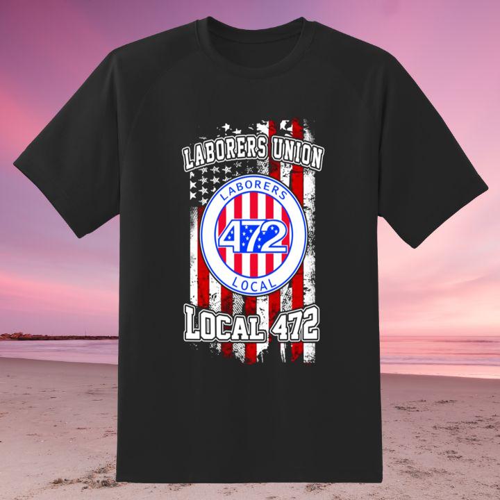Official Laborers Local 472 American Flag T-Shirt