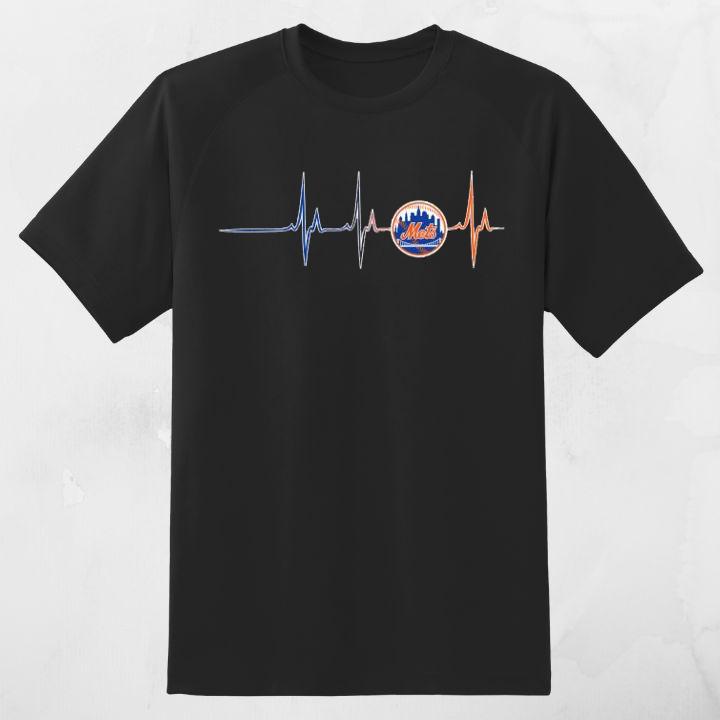 New York Mets Heartbeat Logo Funny Baseball T-Shirt