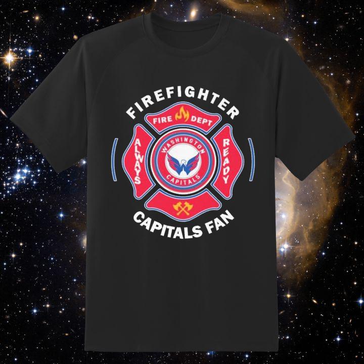 Fire Dept Washington Capitals Logo Hockey Firefighter T-Shirt