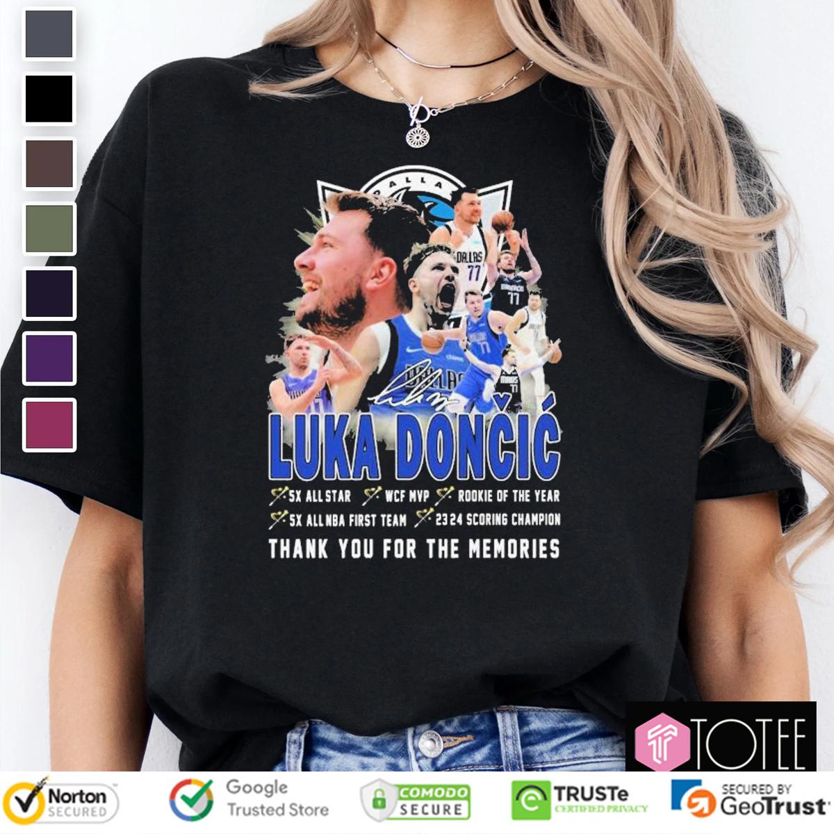 Luka Doncic Dallas Mavericks 5X All Star NBA MVP Signature t-shirt