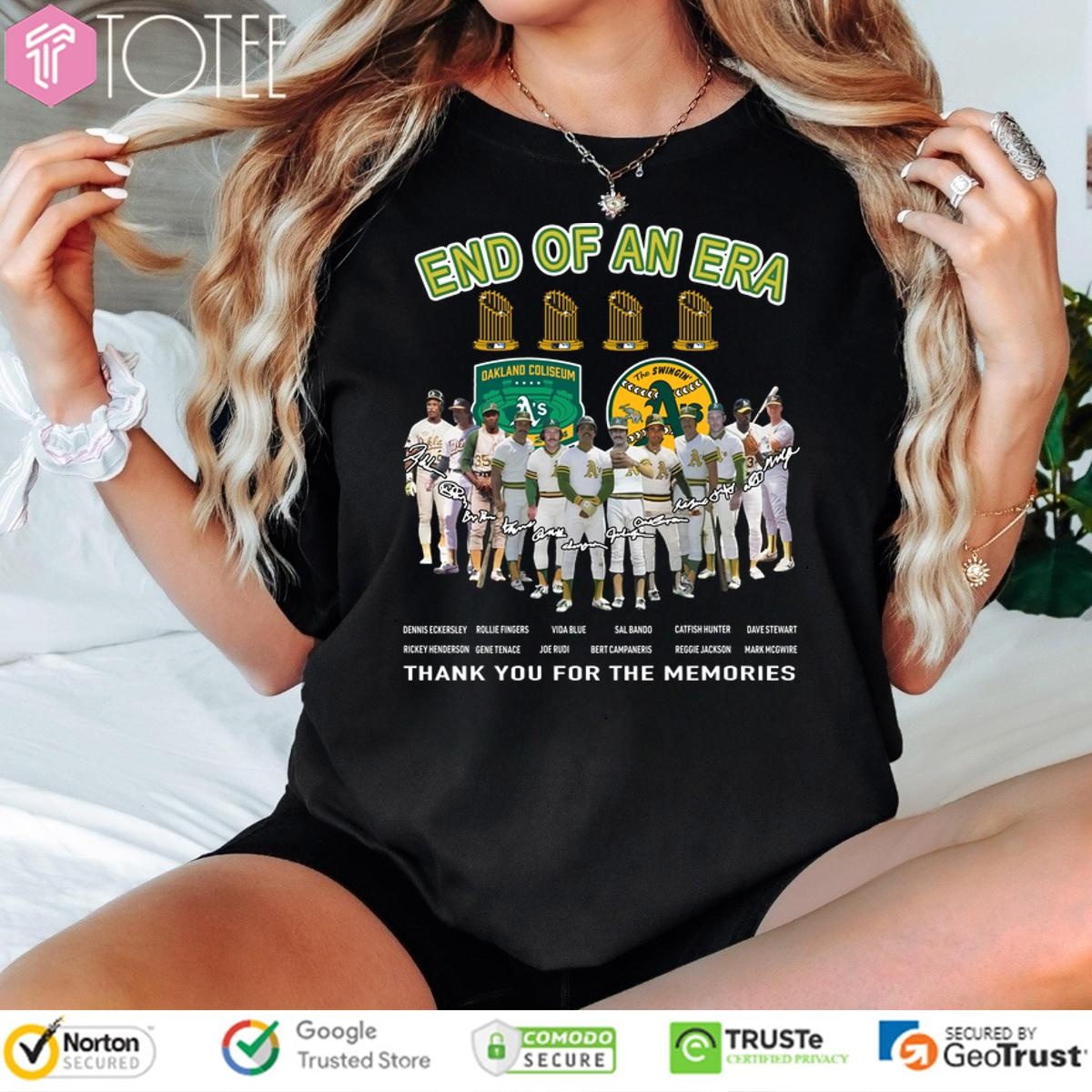 Oakland Athletics End Of An Era Signatures TShirt Collection Today