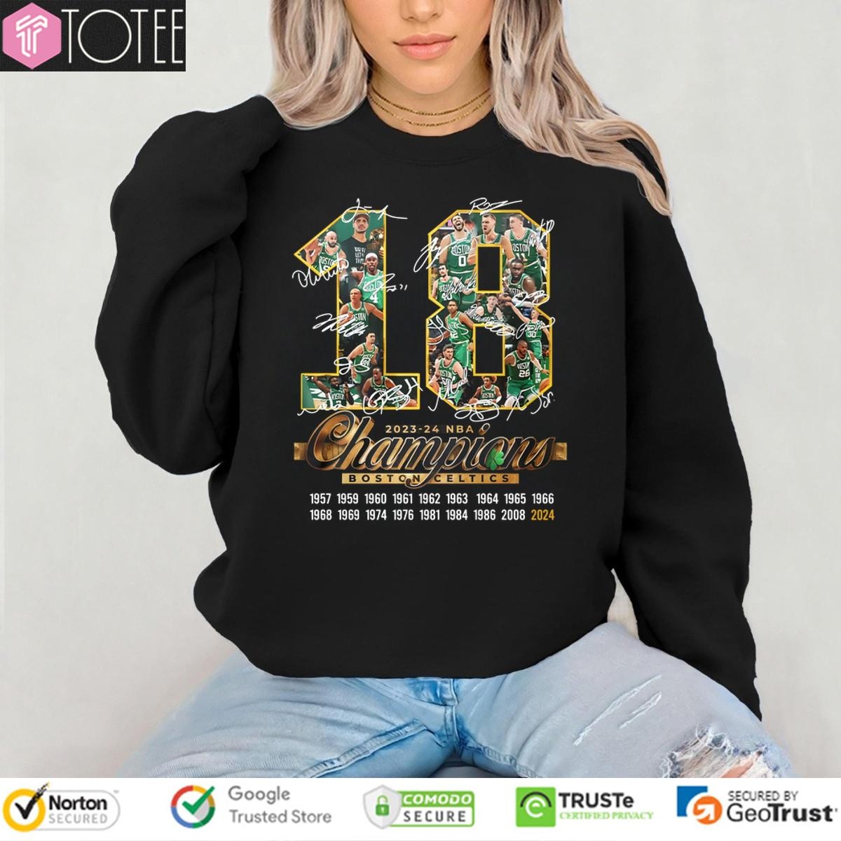 Boston Celtics 18 2023-24 Nba Champions Signatures sweatshirt