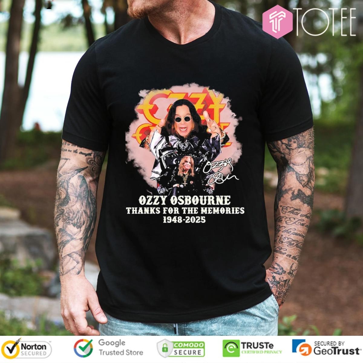 Rip Ozzy Osbourne 1948-2025 Thank You For The Memories T-shirt